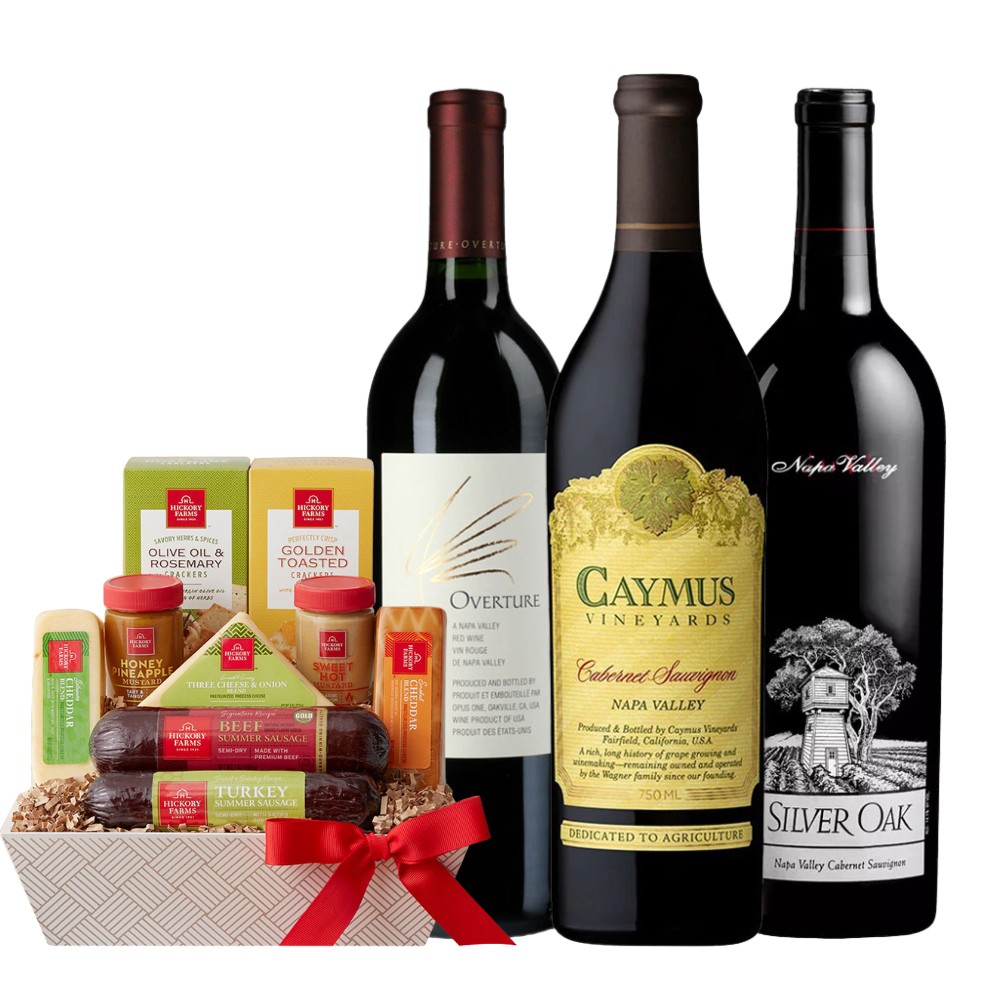Customised Napa Valley Trio Wine Set & Cheese Basket